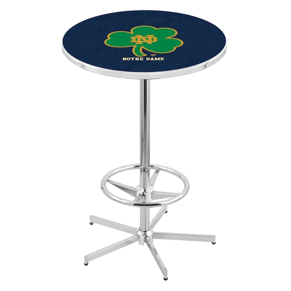 42" Chrome Notre Dame Shamrock Pub Table